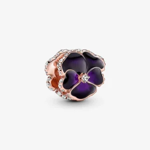 Charm Flor Amor-Perfeito Roxo Profundo Pandora - 780777C01 (imagem para) Charm Flor Amor-Perfeito Roxo Profundo Pandora - 780777C01