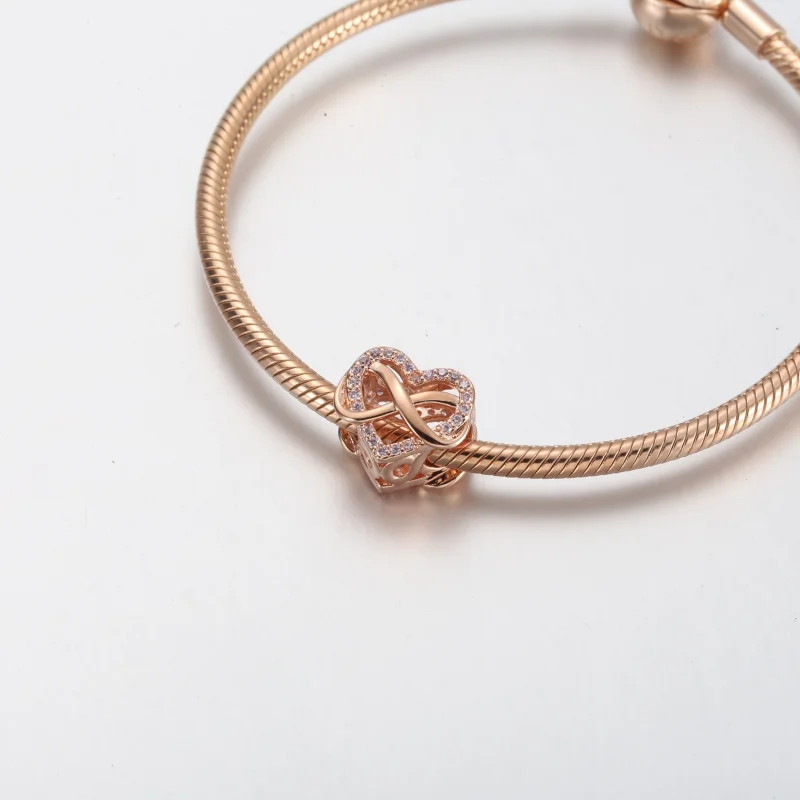 (imagem para) Charm Pandora Family Infinity Coração Rosa - 782246C01 - Visualizar 4
