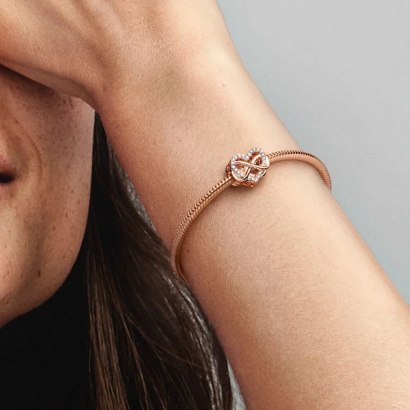(imagem para) Charm Pandora Family Infinity Coração Rosa - 782246C01 - Visualizar 6