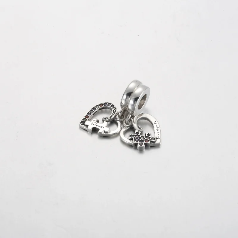 (imagem para) Charm Pingente Corações de Peça de Quebra-Cabeça Divisível Amizade Pandora - 792 - Visualizar 2