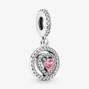 (imagem para) Charm Pingente Coração Duplo Halo Pandora Sparkling - 791476C01