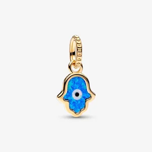 (imagem para) Charm Pingente Mão de Hamsa Azul Opalescente Pandora - 762699C01