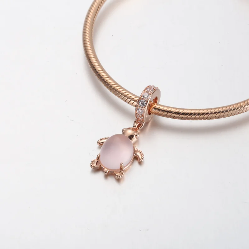 (imagem para) Charm Pingente Tartaruga Marinha de Vidro Murano Rosa Pandora - 788939C01 - Visualizar 4