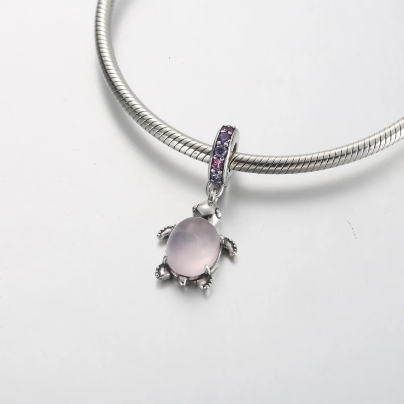 (imagem para) Charm Pingente Tartaruga Marinha de Vidro Murano Rosa Pandora - 798939C02 - Visualizar 4