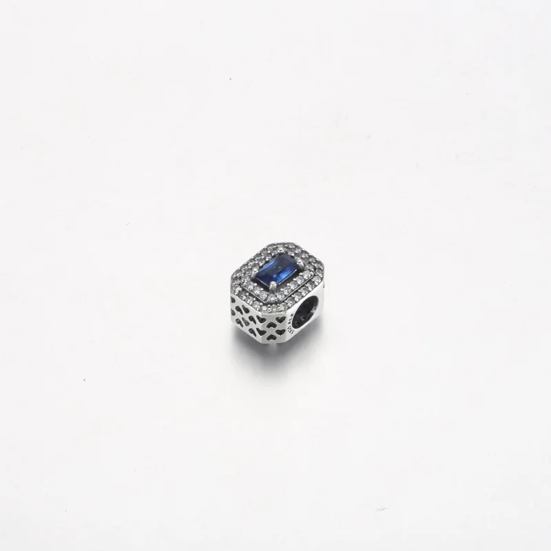 (imagem para) Charm Retangular Nivelado Azul Cintilante Pandora - 792385c01 - Visualizar 2