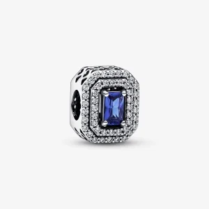 (imagem para) Charm Retangular Nivelado Azul Cintilante Pandora - 792385c01