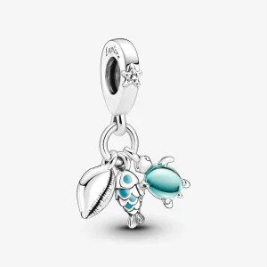 (imagem para) Charm Triplo Pandora Peixe, Tartaruga Marinha e Concha - 791697C01