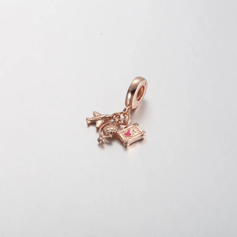 (imagem para) Charm Triplo Pingente Avião, Globo e Mala Pandora - 789435C01 - Visualizar 2