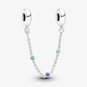 (imagem para) Corrente de Segurança Pandora Triple Blue Stone - 791688C01