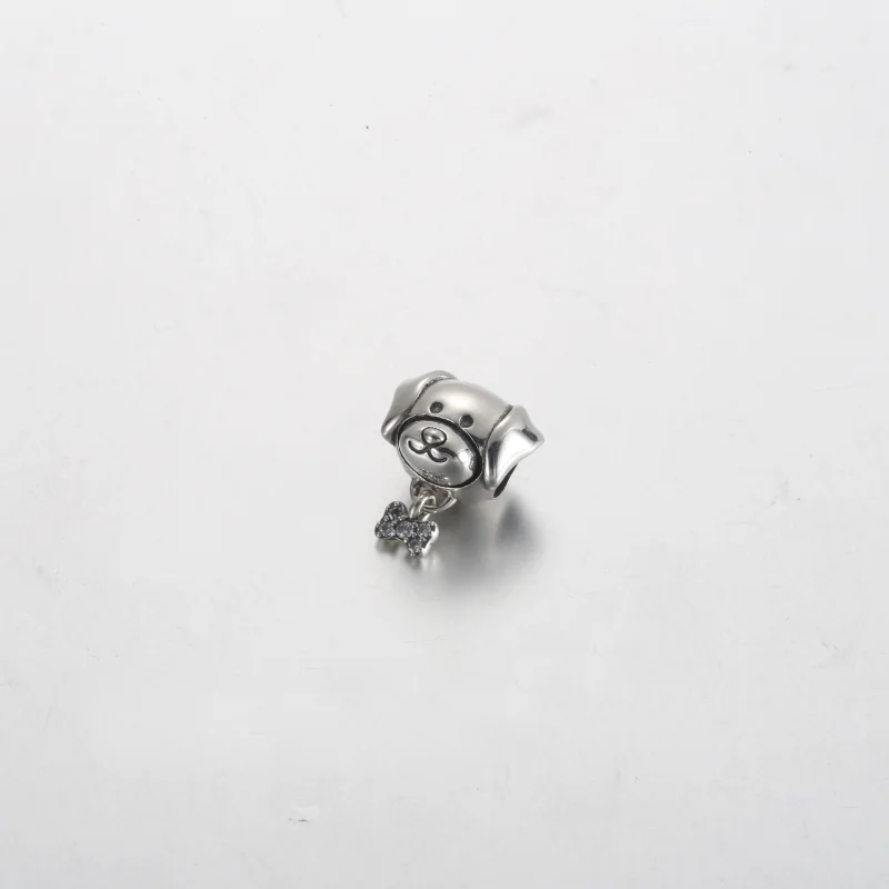 (imagem para) Pandora Charm de Cachorro de Estimação e Osso - 792254C01 - Visualizar 2
