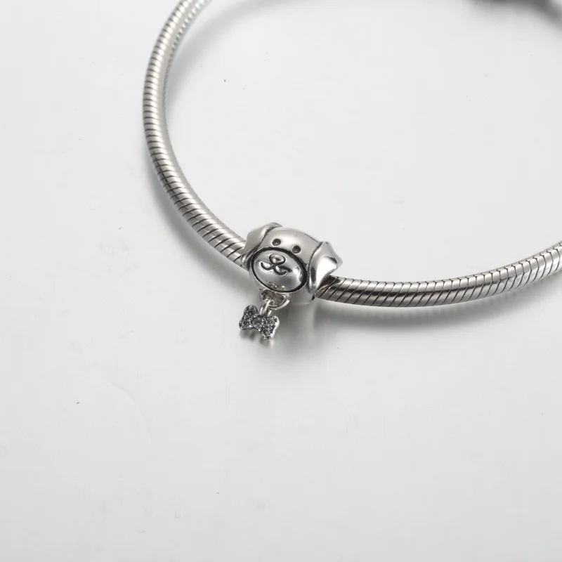 (imagem para) Pandora Charm de Cachorro de Estimação e Osso - 792254C01 - Visualizar 5