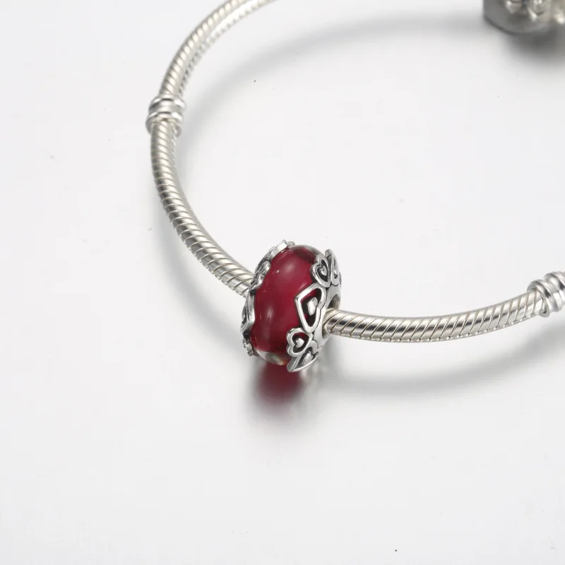 (imagem para) Pandora Reveal Your Love Pink Murano Glass Charm - 791159C00 - Visualizar 4