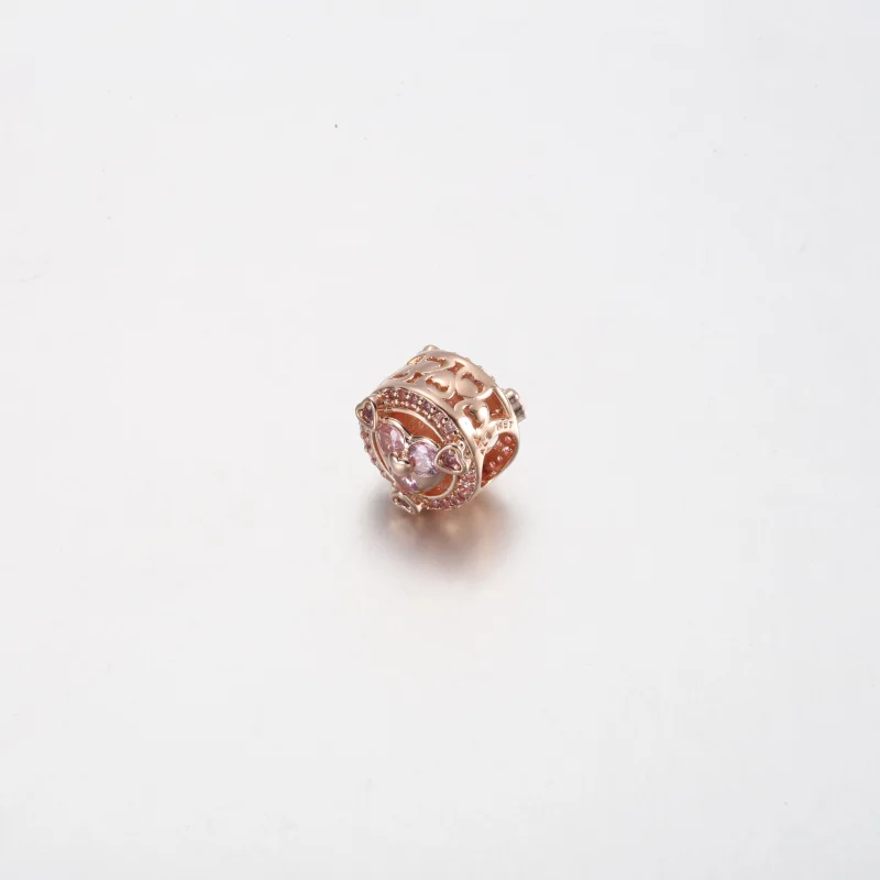 (imagem para) Pandora Reveal Your Love Sparkling Hearts Charm Botão - 780796C02 - Visualizar 2