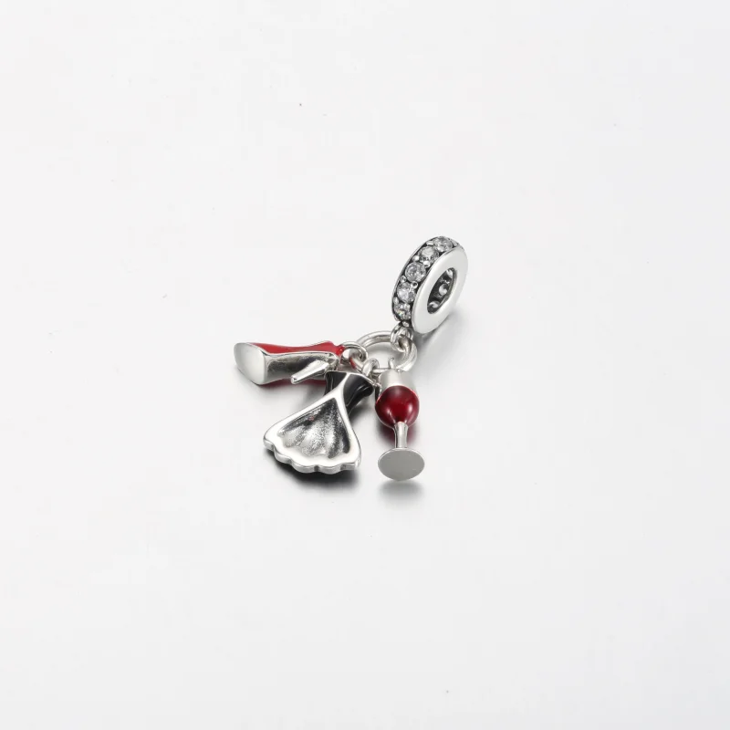 (imagem para) PANDORA Taça de vinho salto alto vestido preto básico pingente - P-D-3785 - Visualizar 2