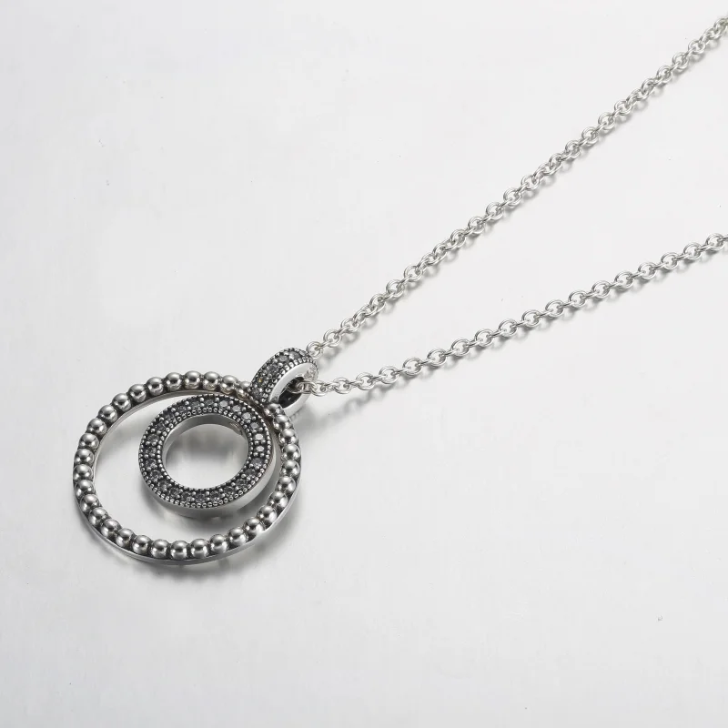 (imagem para) Pingente e Colar Pandora Signature Pavé & Miçangas - 392308C01 - Visualizar 2