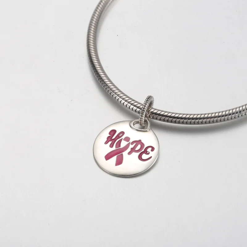 (imagem para) Pingente Pink Ribbon da Pandora Hope - ENG398610C00_9 - Visualizar 4