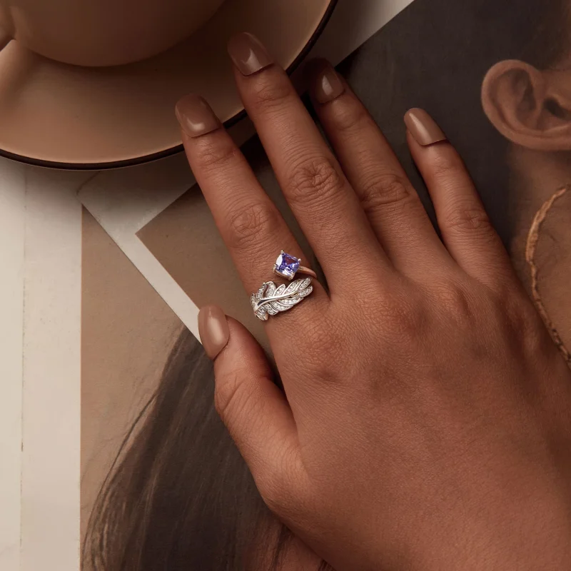 (imagem para) Anel Aberto de Pena Estilo PANDORA - BSR518-E - Visualizar 4