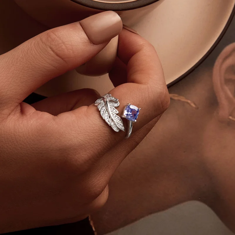 (imagem para) Anel Aberto de Pena Estilo PANDORA - BSR518-E - Visualizar 5