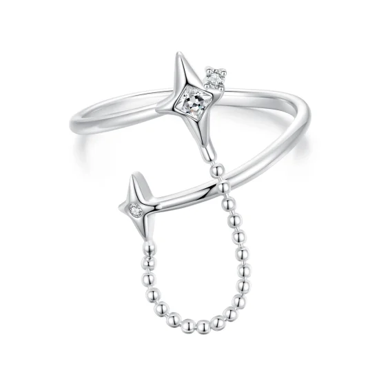 (imagem para) Anel Aberto Estilo PANDORA Luz das Estrelas - BSR519-E