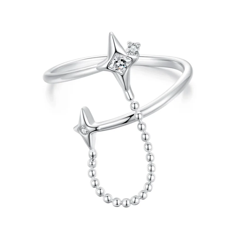 (imagem para) Anel Aberto Estilo PANDORA Luz das Estrelas - BSR519-E