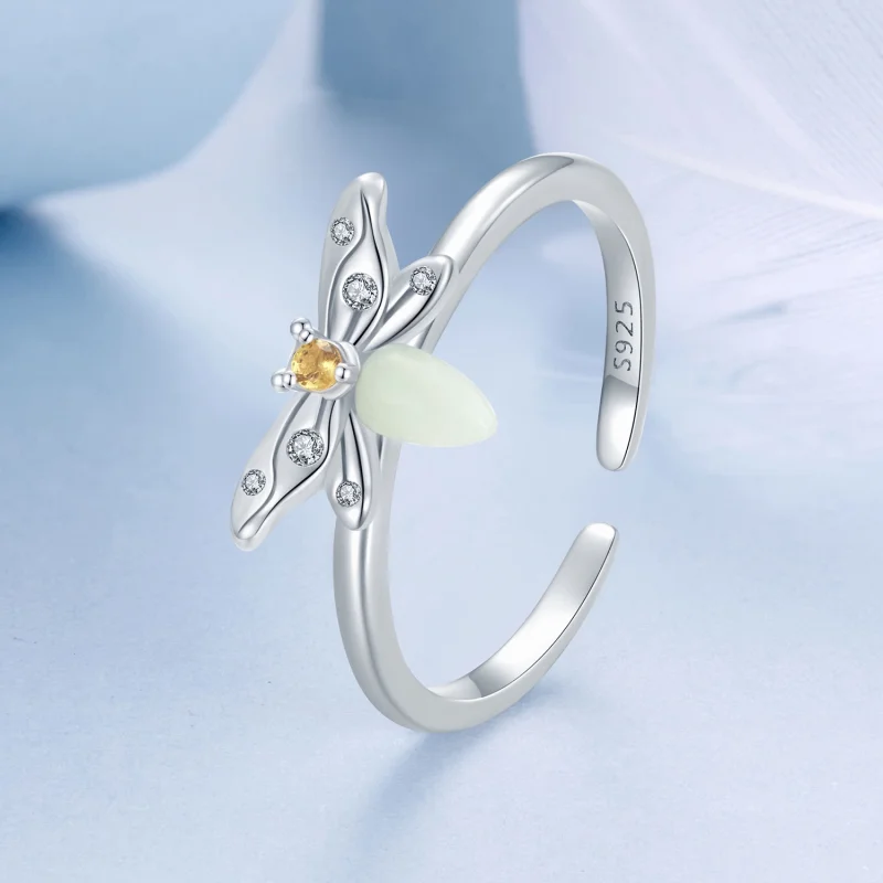 (imagem para) Anel Aberto Luminoso Estilo Abelha PANDORA - BSR521-E - Visualizar 2