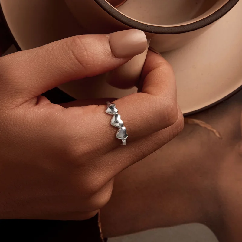 (imagem para) Anel Coração Aberto Estilo PANDORA - SCR1001-E - Visualizar 5