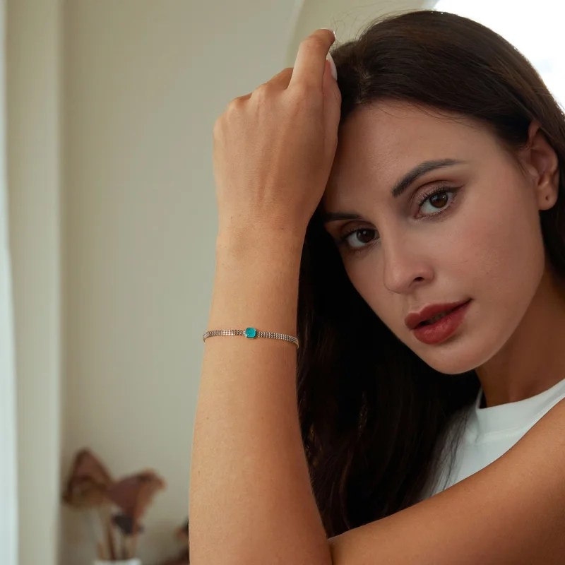 (imagem para) Bracelete de Pedra de Gelo Estilo PANDORA - BSB157 - Visualizar 6