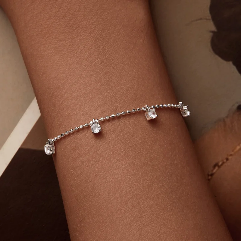 (imagem para) Bracelete de Zircônia Cintilante Fina Estilo PANDORA - BSB156 - Visualizar 6