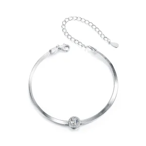 (imagem para) Bracelete PANDORA Style 0.5Ct de Moissanita em Formato Osso de Cobra (Um Certificado) - MSB011