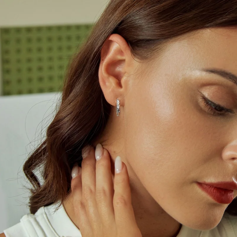 (imagem para) Brincos com Padrão Retrô Estilo PANDORA - SCE1701 - Visualizar 7