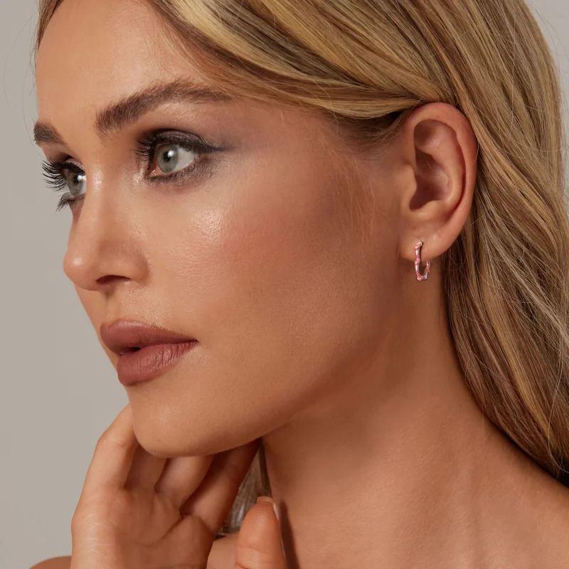 (imagem para) Brincos Coração com Rosa Estilo PANDORA - SCE1698 - Visualizar 6