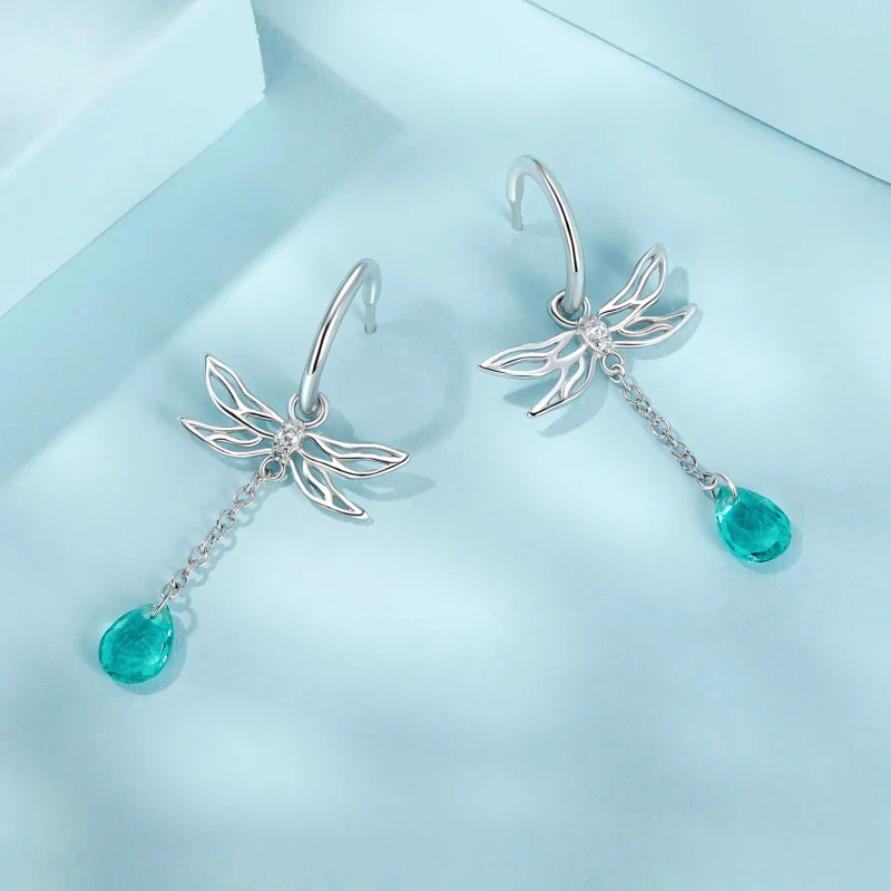 (imagem para) Brincos de Argola com Borboleta e Franja Estilo PANDORA - SCE1699 - Visualizar 3