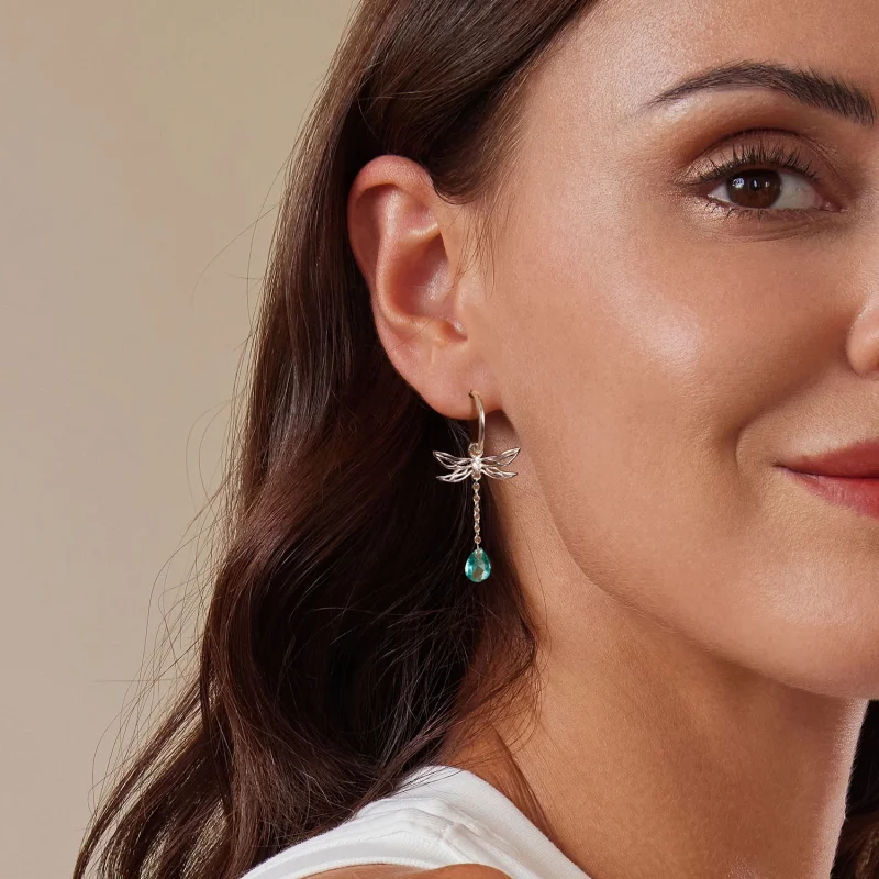 (imagem para) Brincos de Argola com Borboleta e Franja Estilo PANDORA - SCE1699 - Visualizar 6