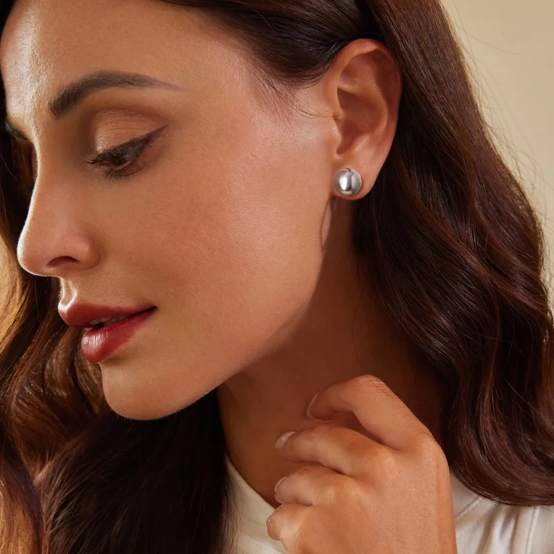 (imagem para) Brincos de Bola Grande Estilo PANDORA - SCE1725-L - Visualizar 6