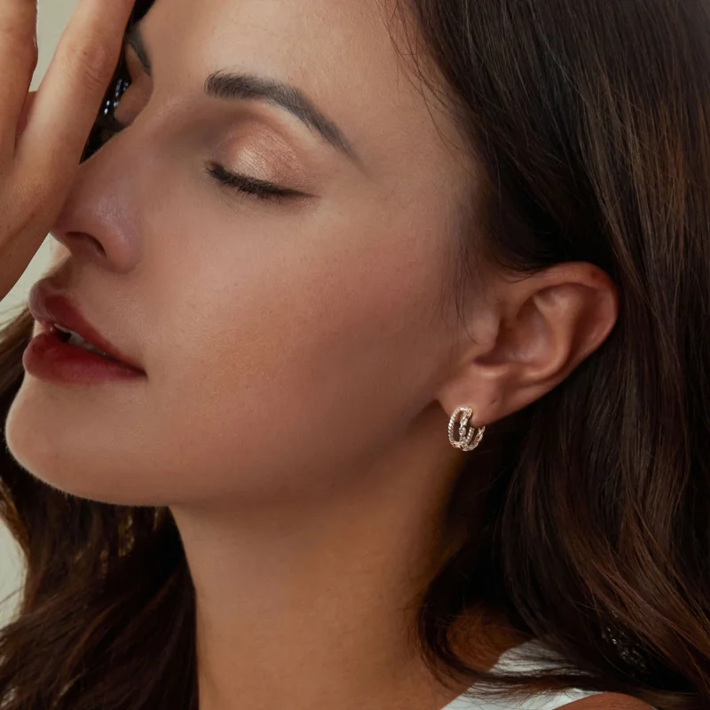 (imagem para) Brincos de Fivela Dupla Camada Estilo PANDORA - SCE1702 - Visualizar 6