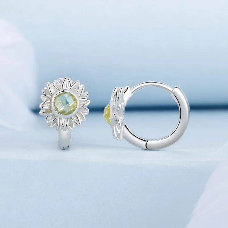 (imagem para) Brincos Estilo PANDORA de Girassol - BSE966 - Visualizar 2