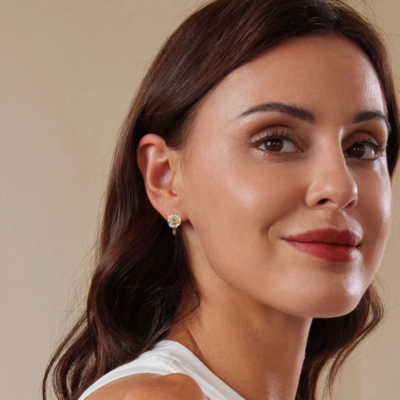 (imagem para) Brincos Estilo PANDORA de Girassol - BSE966 - Visualizar 6