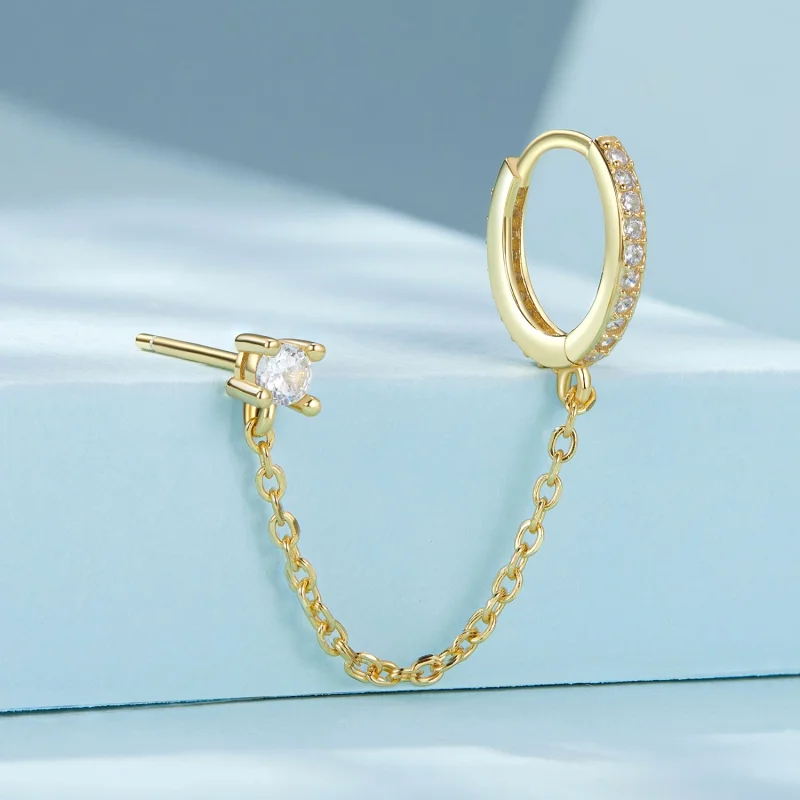 (imagem para) Brincos Exquisitos Banhados a Ouro Estilo PANDORA - SCE1678-B - Visualizar 2