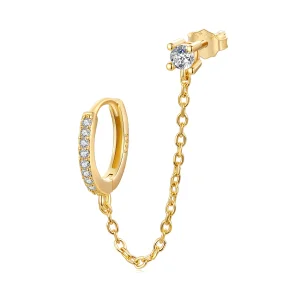Brincos Exquisitos Banhados a Ouro Estilo PANDORA - SCE1678-B (imagem para) Brincos Exquisitos Banhados a Ouro Estilo PANDORA - SCE1678-B