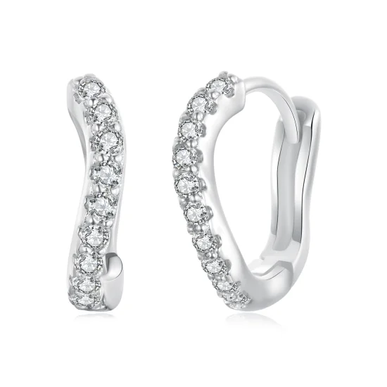 (imagem para) Brincos Ondulados Estilo PANDORA - BSE959