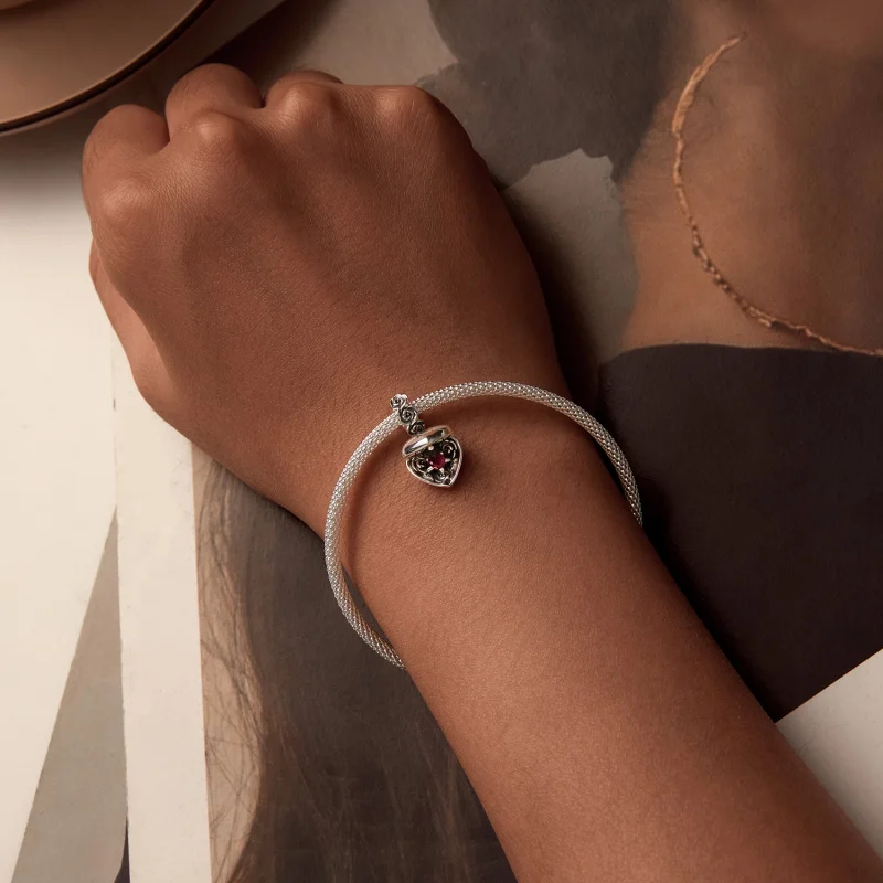 (imagem para) Caixa de Proposta de Rosa Romântica Estilo PANDORA com Pingente - SCC2701 - Visualizar 7