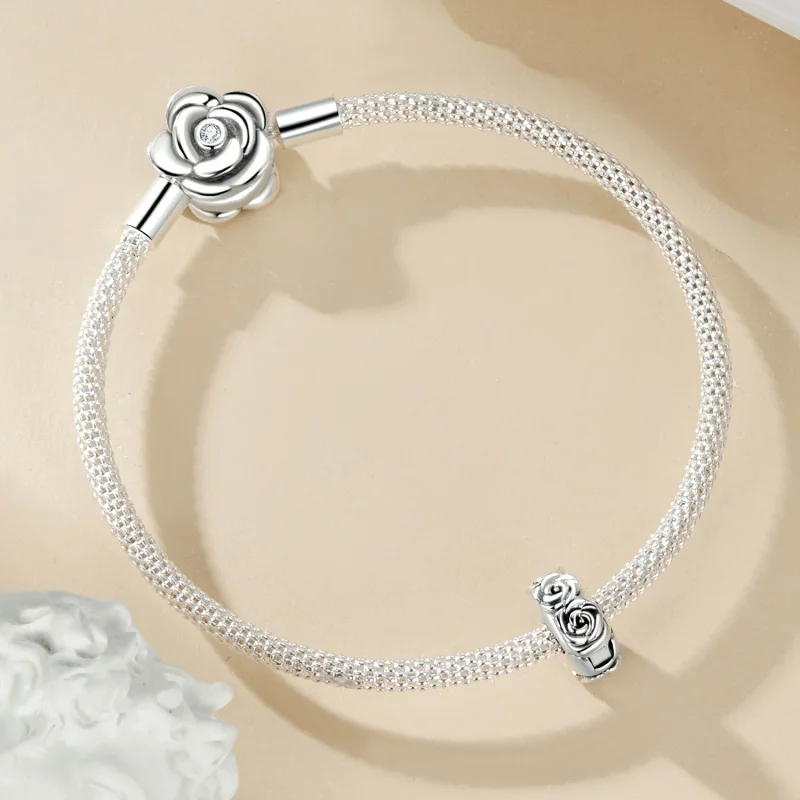 (imagem para) Charm de Fivela de Posicionamento com Rosa Estilo PANDORA - SCC2706 - Visualizar 5