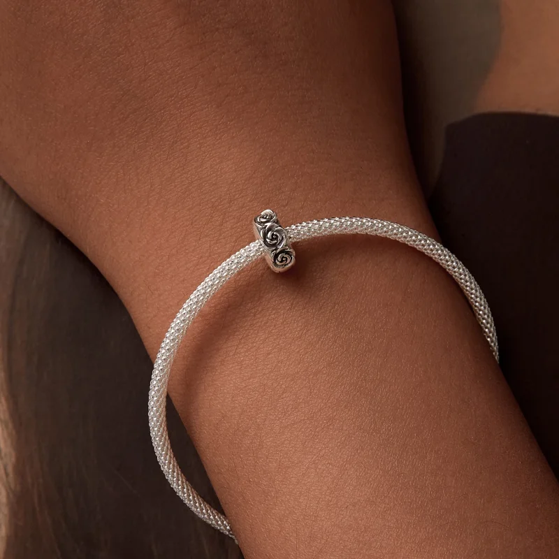 (imagem para) Charm de Fivela de Posicionamento com Rosa Estilo PANDORA - SCC2706 - Visualizar 7