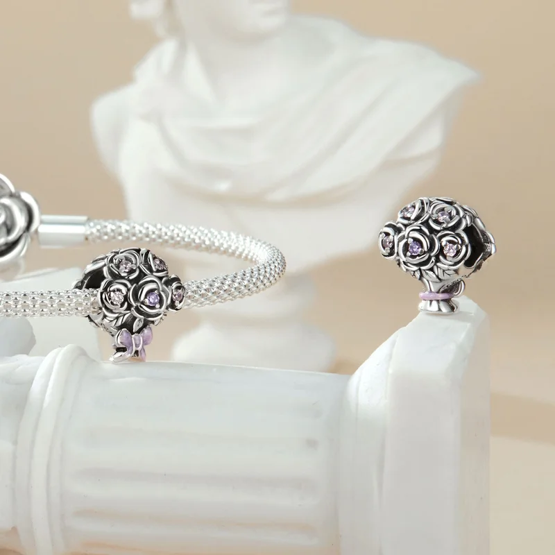 (imagem para) Charm PANDORA Style Buquê de Rosas - SCC2704 - Visualizar 4