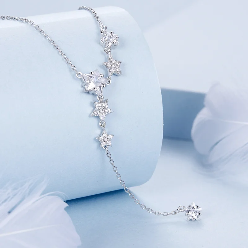 (imagem para) Colar Estrela Estilo PANDORA - BSN368 - Visualizar 2