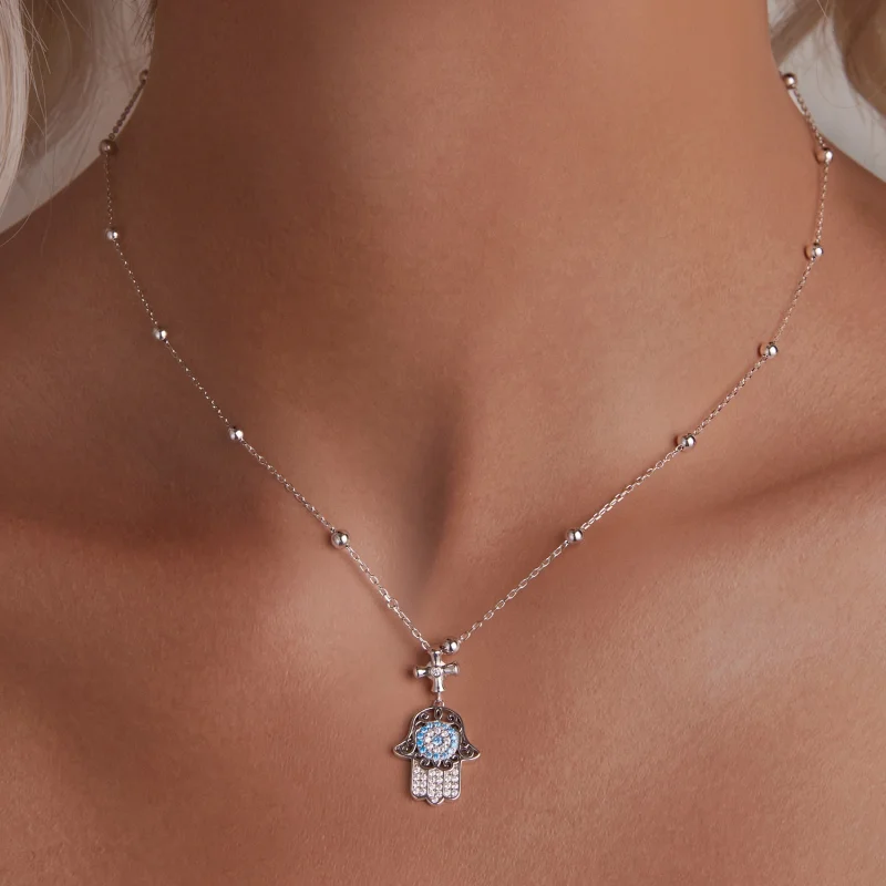 (imagem para) Colar Mão de Fátima Estilo PANDORA - BSN369 - Visualizar 6