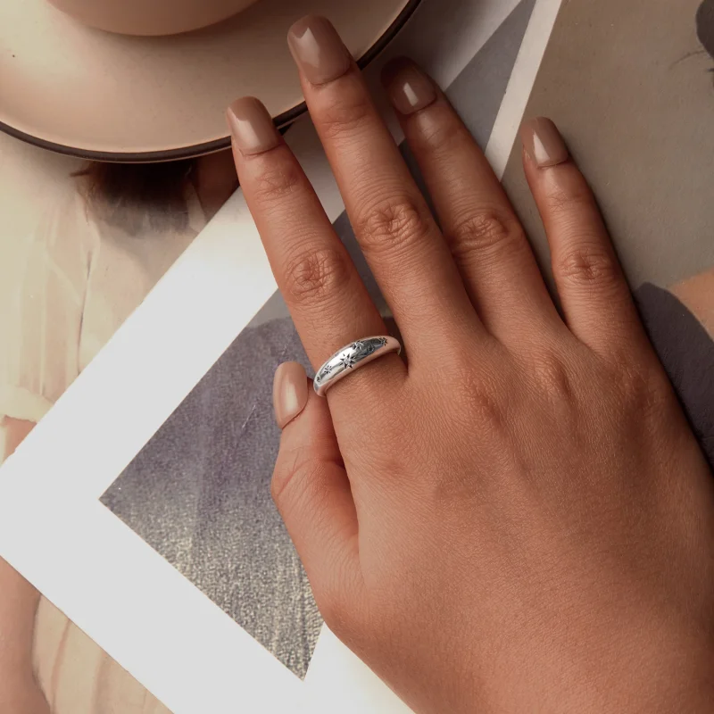 (imagem para) Anel Aberto Estilo Estrela PANDORA - BSR547-E - Visualizar 4