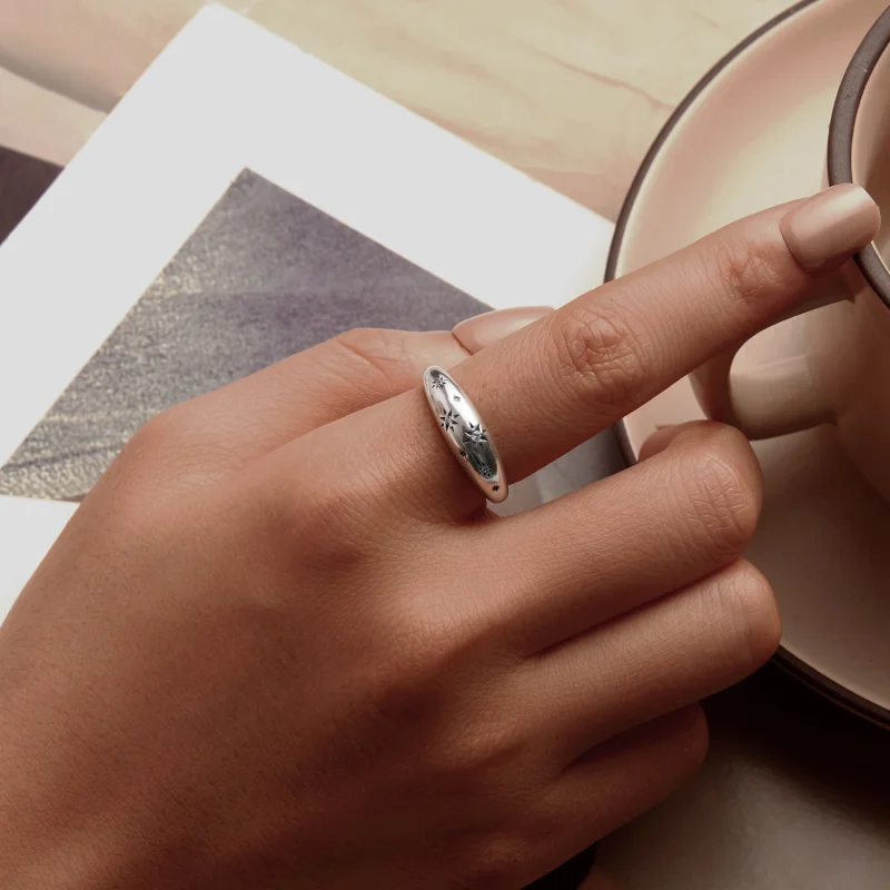 (imagem para) Anel Aberto Estilo Estrela PANDORA - BSR547-E - Visualizar 5