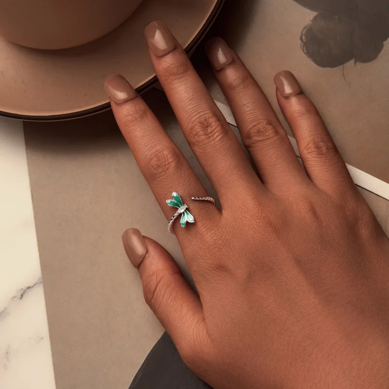 (imagem para) Anel Aberto Estilo PANDORA Libélula - BSR537-E - Visualizar 4