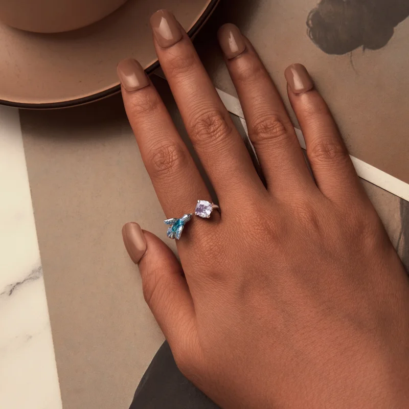 (imagem para) Anel Aberto Pétala de Guarda-rios Estilo PANDORA - BSR540-E - Visualizar 4